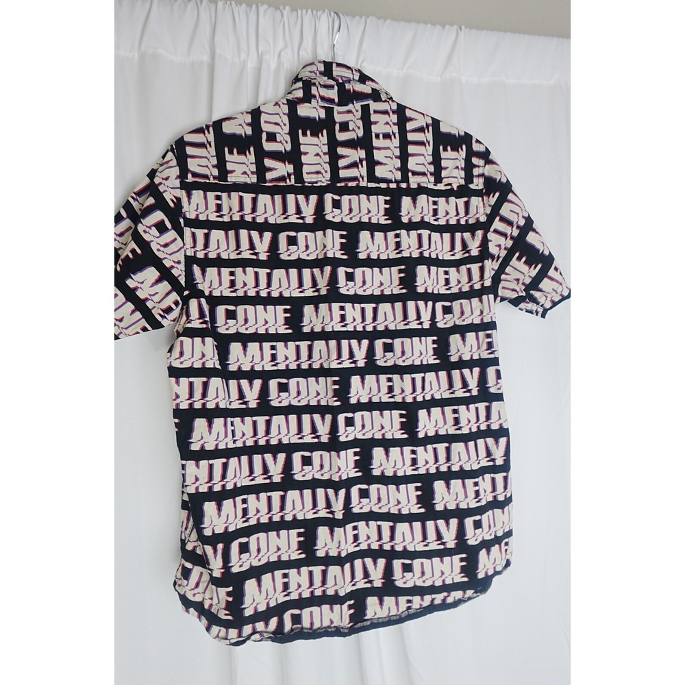 Eighty Eight "Mentally Gone" Allover Print Button Up Shirt Size M - Picture 5 of 6